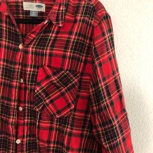 Old navy red plaid flannel